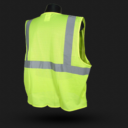 VEST MESH LIME GREENCLS 2 ZIP REFL 2 PKT - Vests